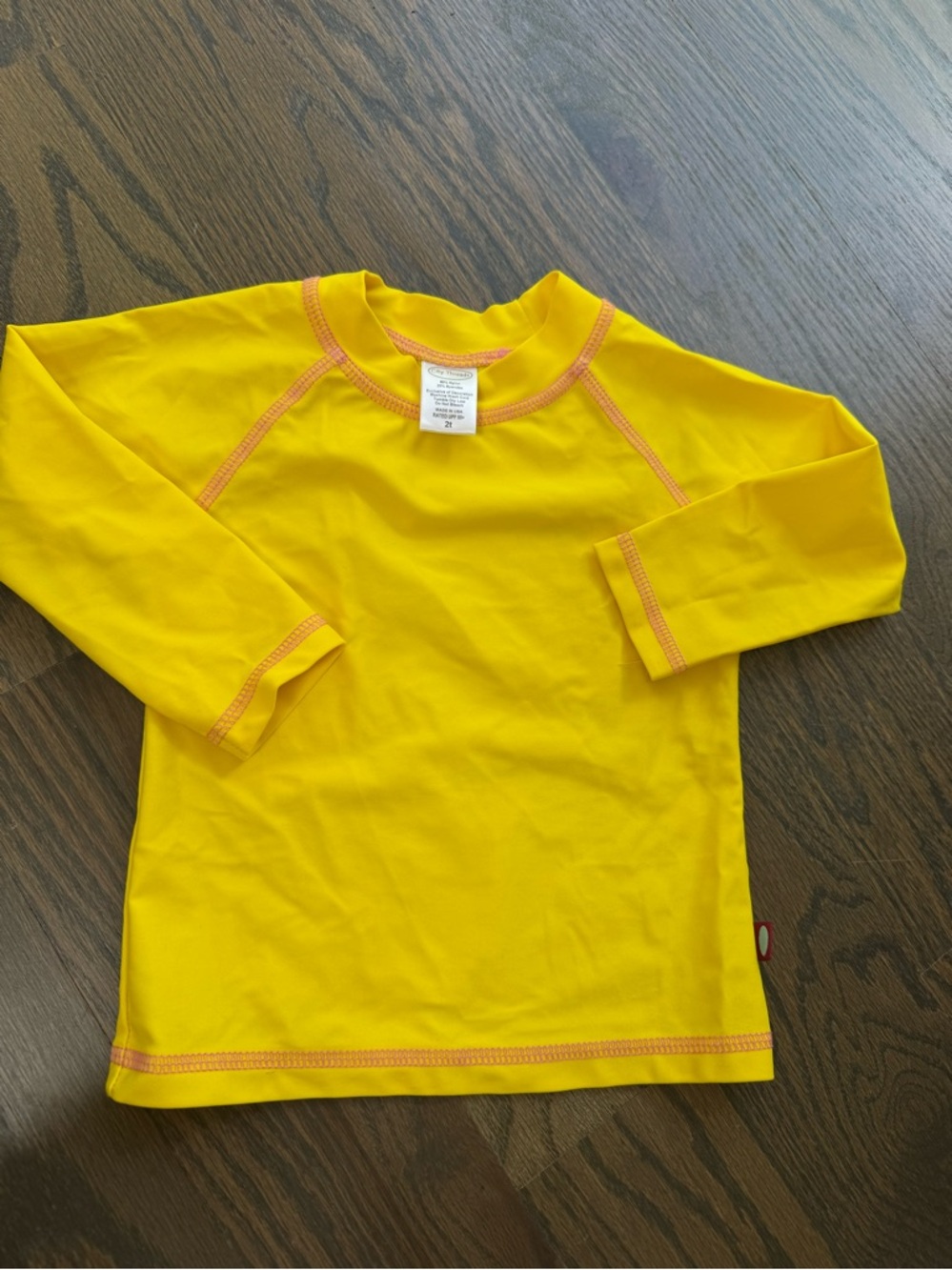 City Threads Yellow Long-Sleeve Kids Rashguard with Orange Trim